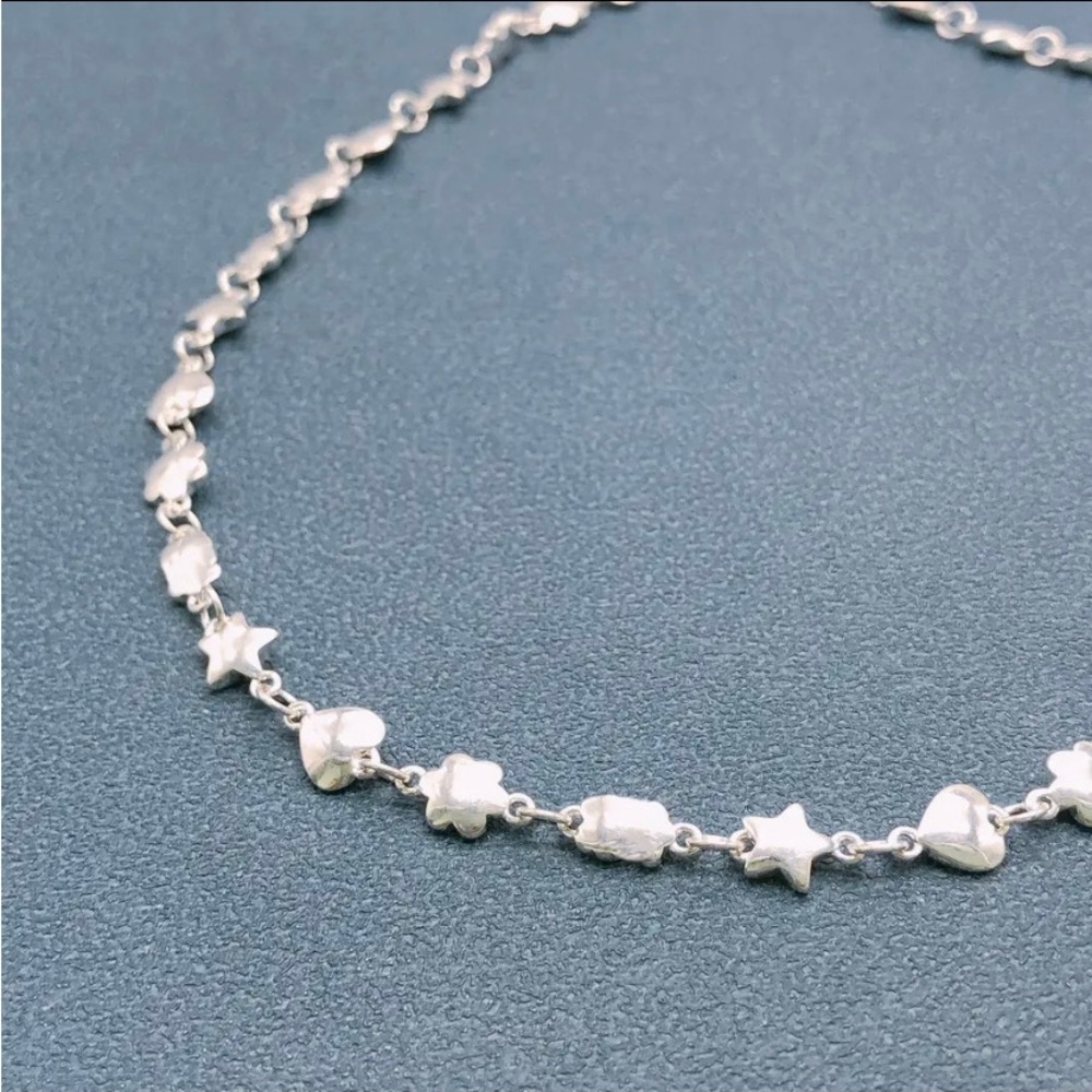 TOUS 3D 5-shape bead chain bear Heart Star butterfly 3D links beads Silver